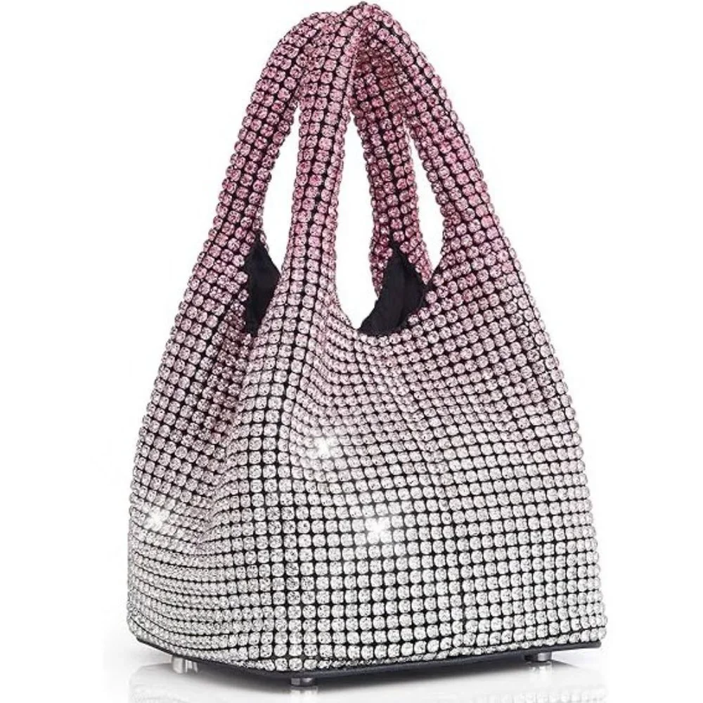 NWT Sparkling Bling SwarovskI Crystal Rhinestone Bucket Bag Shoulder Pur… - Picture 5 of 17